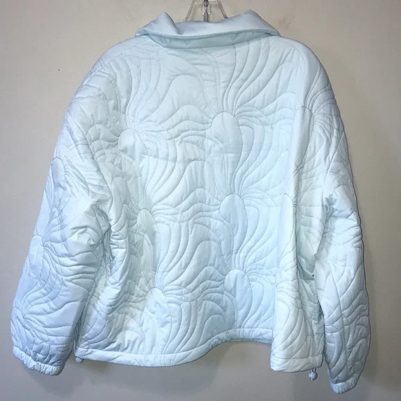 NWT Urban Outfitters UO Sasha Quilted Bomber Jacket Blue XXXL Relaxed Fit Crop - Picture 8 of 14